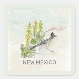 Nieuwe Mexicaanse vogelbloem Vierkante Sticker