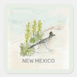 Nieuwe Mexicaanse vogelbloem Vierkante Sticker