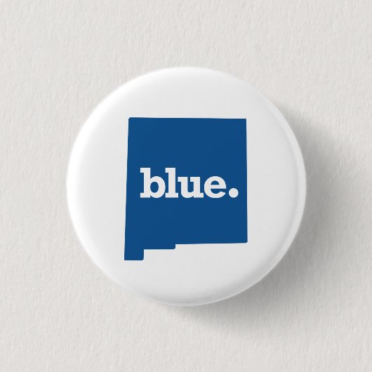 NIEUWE MEXICO-BLAUWE STAAT RONDE BUTTON 3,2 CM (Voorkant)