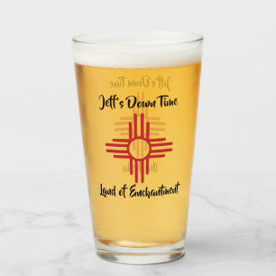 Nieuwe Mexico Custom Name Zia Sun Symbol Gift Beer Glas
