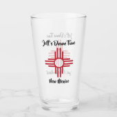 Nieuwe Mexico Custom Name Zia Sun Symbol Gift Beer Glas (Voorkant)