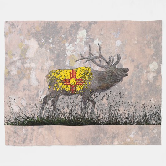 NIEUWE MEXICO-ELK FLEECE DEKEN (Voorkant (Horizontaal))