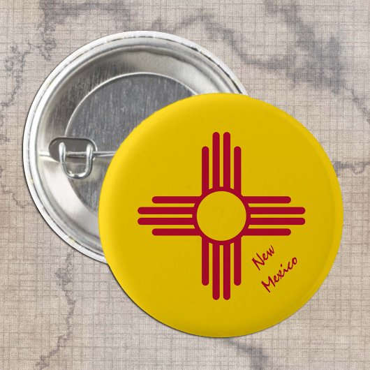 Nieuwe Mexico-knop, patriottische nieuwe Mexicaans Ronde Button 3,2 Cm