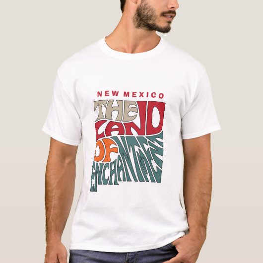 Nieuwe Mexico Nickname Word Art T-shirt (Voorkant)