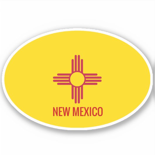 Nieuwe Mexico Oval-vlag Sticker (Voorkant)