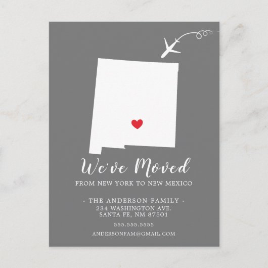 NIEUWE MEXICO-POST-kaart staat van verzending Briefkaart (Voorkant)