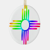 Nieuwe Mexico Rainbow Zia Keramisch Ornament (Rechts)