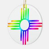 Nieuwe Mexico Rainbow Zia Keramisch Ornament (Links)