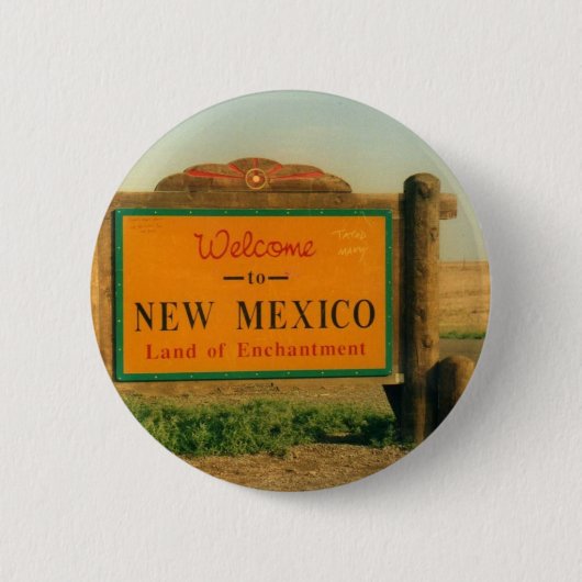Nieuwe Mexico Sign Ronde Button 5,7 Cm (Voorkant)