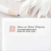 NIEUWE MEXICO-staatskaart met hart - ELKE KLEUR Etiket (Insitu)