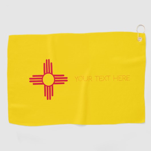 Nieuwe Mexico State Flag Design Jouw tekst op een Golfhanddoek (Horizontaal)