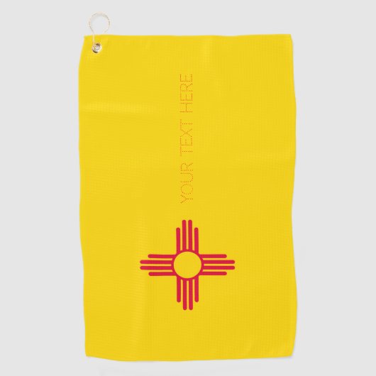Nieuwe Mexico State Flag Design Jouw tekst op een Golfhanddoek (Voorkant)