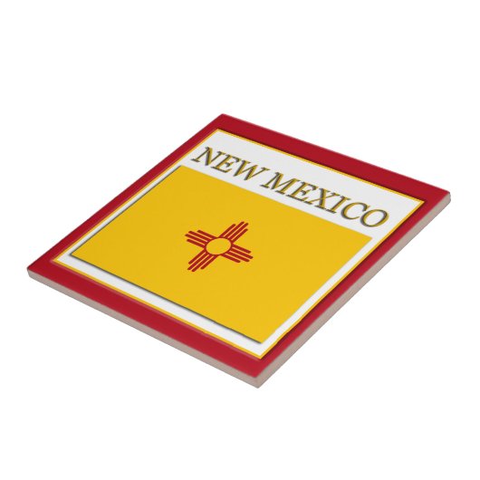 Nieuwe Mexico State Flag Design Tegel Tegeltje (Zijkant)