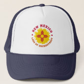 NIEUWE MEXICO STATE FLAG TRUCKER HAT TRUCKER PET (Voorkant)