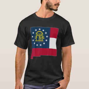 NIEUWE MEXICO STATE MAP GEORGIA GA Flag Roots Mann T-shirt