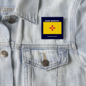 NIEUWE MEXICO-VLAG EN SLOGAN VIERKANTE BUTTON 5,1 CM (In situ)