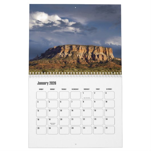 Nieuwe Mexico-VS kalender (Jan 2026)