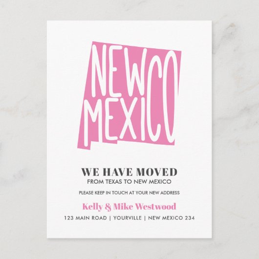 NIEUWE MEXICO We hebben het nieuwe adres Nieuw sta Briefkaart (Voorkant)