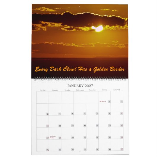 Nieuwe Mexico-Zonsondergangen Kalender (Jan 2027)
