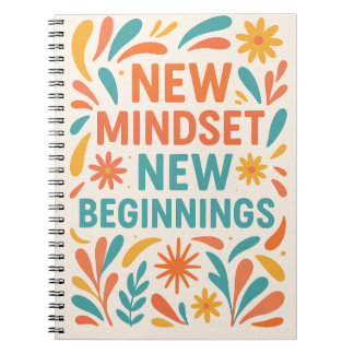 Nieuwe mindset, nieuw begin – kleurrijke motivatie notitieboek