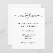 Nieuwe minimaal elegante verplaatsingskaart voor t (Voorkant / Achterkant)