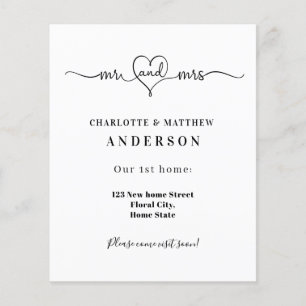 Nieuwe minimaal elegante verplaatsingskaart voor t