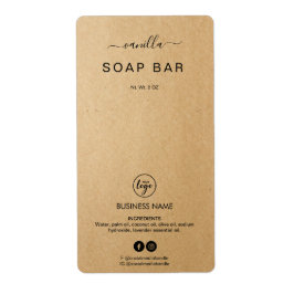 Nieuwe minimalistische Kraft Soap Bar-productetike Etiket