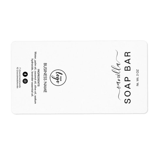 Nieuwe minimalistische witte zeep-balklabels etiket (Voorkant)