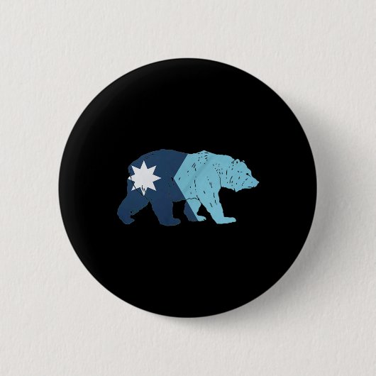 Nieuwe Minnesota State Flag Bear Ronde Button 5,7 Cm (Voorkant)