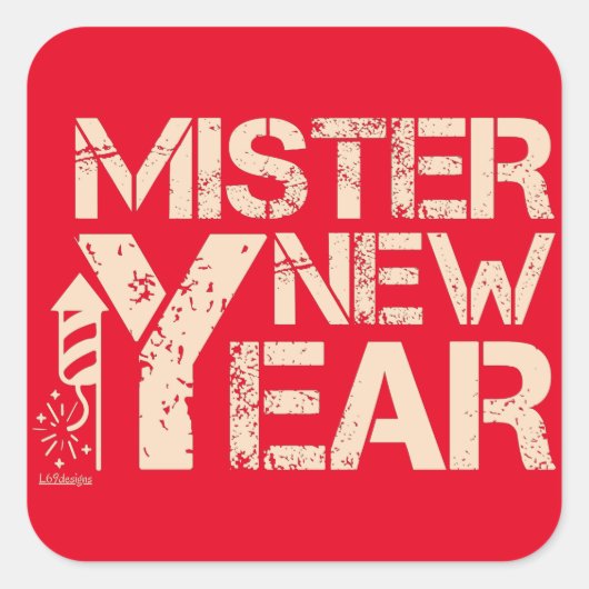 NIEUWE MISTER-JAAR VIERKANTE STICKER (Voorkant)