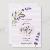 Nieuwe Mode Levander Calligraphic Wedding Kaart (Voorkant)