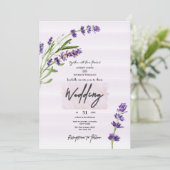 Nieuwe Mode Levander Calligraphic Wedding Kaart (Staand voorkant)