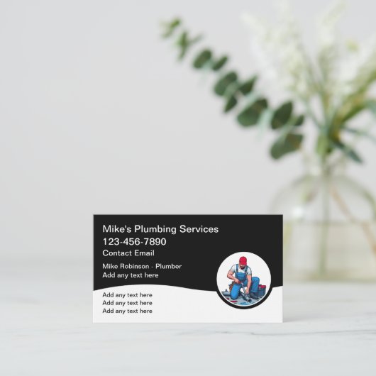 Nieuwe moderne loodgieter Visitekaartjes (Staand voorkant)