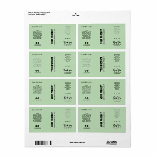 Nieuwe moderne mint-lichaampotter-jar-labels etiket (Full Sheet)