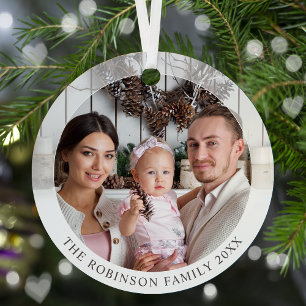 Nieuwe Moderne Stijl Dubbelzijdig Twee foto Custom Metalen Ornament