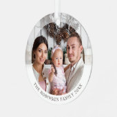 Nieuwe Moderne Stijl Dubbelzijdig Twee foto Custom Metalen Ornament (Voorkant links)