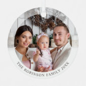 Nieuwe Moderne Stijl Dubbelzijdig Twee foto Custom Metalen Ornament (Voorkant)