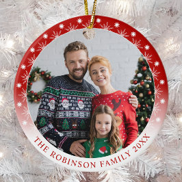 Nieuwe Moderne Stijl Dubbelzijdig Twee foto Sneeuw Keramisch Ornament