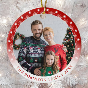 Nieuwe Moderne Stijl Dubbelzijdig Twee foto Sneeuw Keramisch Ornament