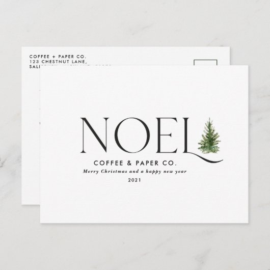 Nieuwe moderne typografie kerstfeestdag feestdagenkaart (Voorkant / Achterkant)