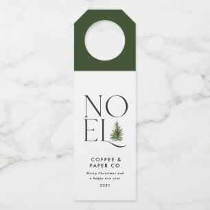 Nieuwe moderne typografie kerstfeestdag flessenhanger