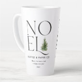 Nieuwe moderne typografie kerstfeestdag latte mok (Linkerhoek)