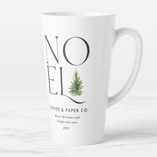 Nieuwe moderne typografie kerstfeestdag latte mok (Rechts)