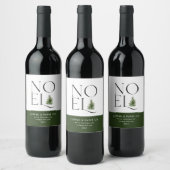 Nieuwe moderne typografie kerstfeestdag wijn etiket (Flessen)