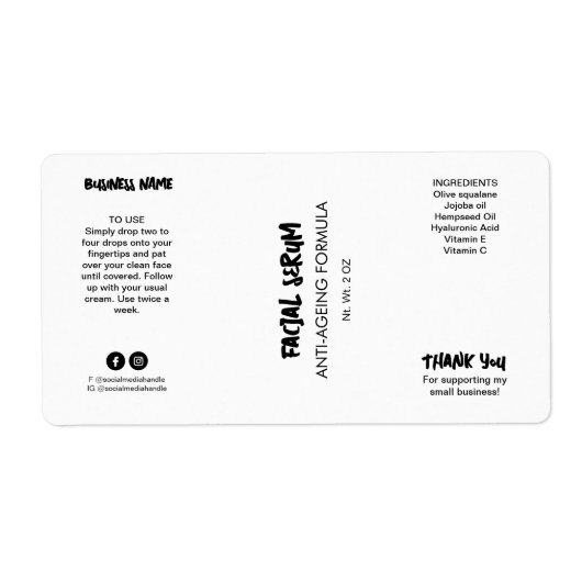 Nieuwe moderne witte dropperflaconetiketten etiket (Voorkant)
