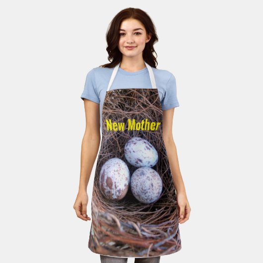 Nieuwe Moeder All-Over Print Schort, Medium Schort (Gedragen)