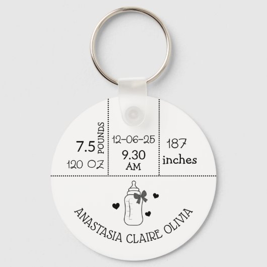 Nieuwe moeder Baby aankomst baby statistieken nieu Sleutelhanger (Voorkant)