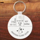 Nieuwe moeder Baby aankomst baby statistieken nieu Sleutelhanger (Voorkant)