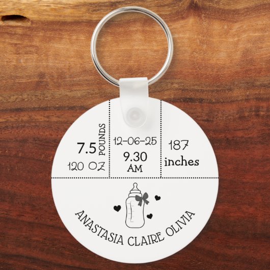 Nieuwe moeder Baby aankomst baby statistieken nieu Sleutelhanger (Voorkant)