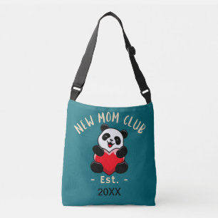 Nieuwe Moeder Club Oprichting 20XX Panda Met Hart Crossbody Tas